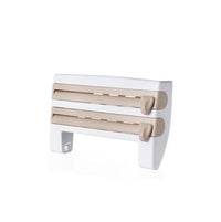 DecoRight 4-in-1 Kitchen Roll Holder Dispenser – Wall Mounted Foil, Cling Film & Tissue Organizer