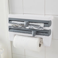 DecoRight 4-in-1 Kitchen Roll Holder Dispenser – Wall Mounted Foil, Cling Film & Tissue Organizer