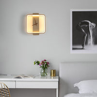Nordic Wall Lamp with Clock | Modern Bedroom Bedside LED Light Fixture – DecoRight