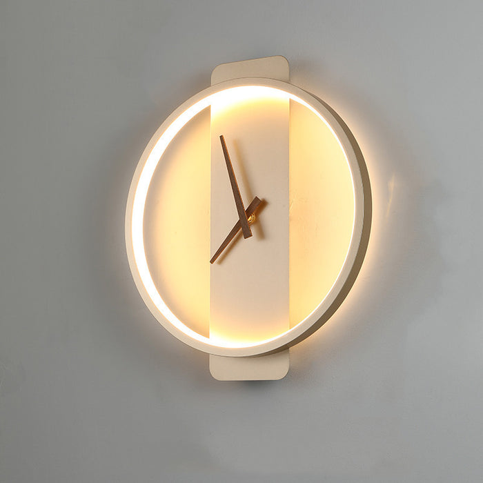 Nordic Wall Lamp with Clock | Modern Bedroom Bedside LED Light Fixture – DecoRight
