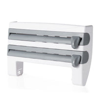 DecoRight 4-in-1 Kitchen Roll Holder Dispenser – Wall Mounted Foil, Cling Film & Tissue Organizer