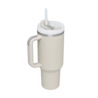 DecoRight 40oz Insulated Tumbler with Handle & Straw | Spill Proof Stainless Steel Mug