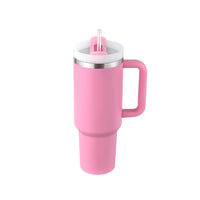 DecoRight 40oz Insulated Tumbler with Handle & Straw | Spill Proof Stainless Steel Mug