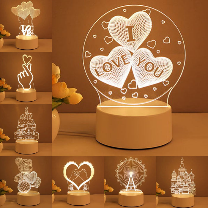 3D Acrylic USB LED Night Light | Neon Sign Room Decor & Gift Lamp – DecoRight