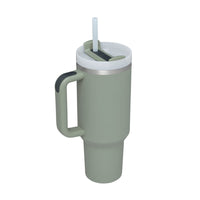 DecoRight 40oz Insulated Tumbler with Handle & Straw | Spill Proof Stainless Steel Mug