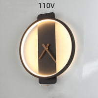 Nordic Wall Lamp with Clock | Modern Bedroom Bedside LED Light Fixture – DecoRight